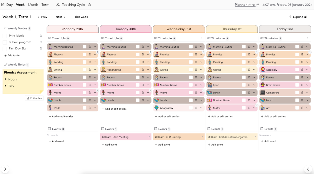 Planning & organisation
